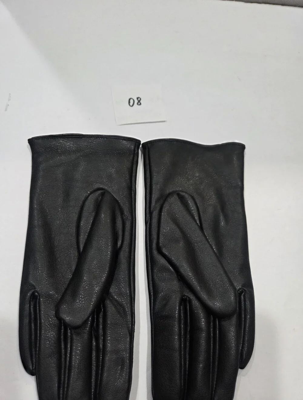George Women's Black Faux  Leather  Gloves Sz.S/M